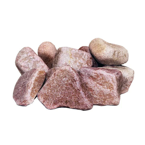 Камни для саун малиновый кварцит (обвалованный) 20кг