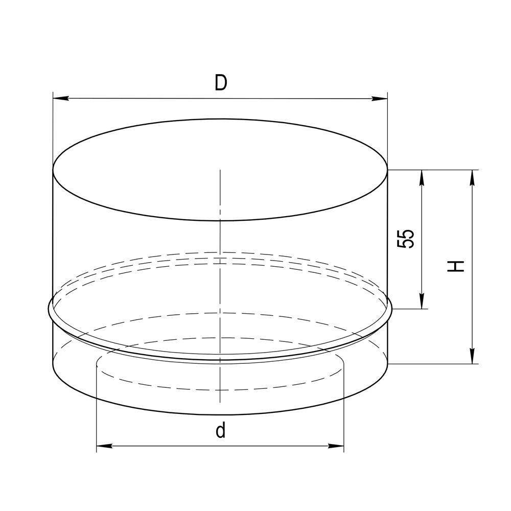 Заглушка с отверстием (430/0,5мм)  Ø120x200  (торцевая, для сендвича)